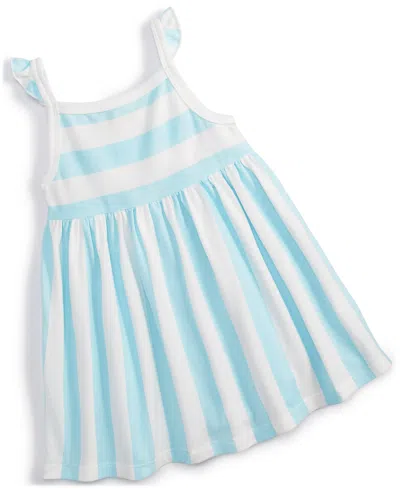 First Impressions Baby Girls Pool Stripe Dress, Created For Macy's In Oasis Blue