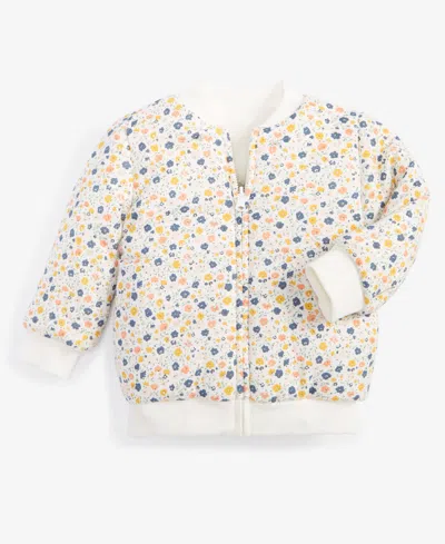 First Impressions Baby Girls Reversible Faux-sherpa Jacket, Created For Macy's In Angel White