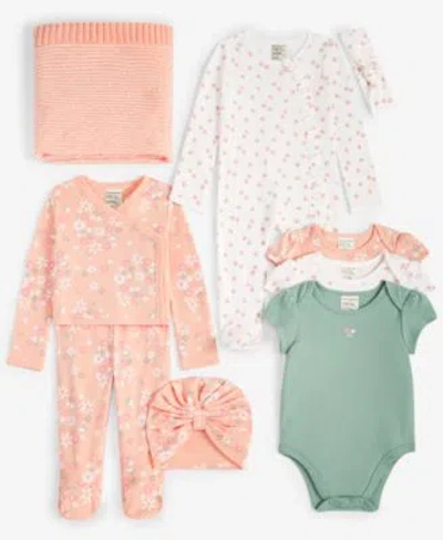 First Impressions Baby Girls Secret Garden Bodysuits Sweater Blanket Outfits Created For Macys In Iced Peach