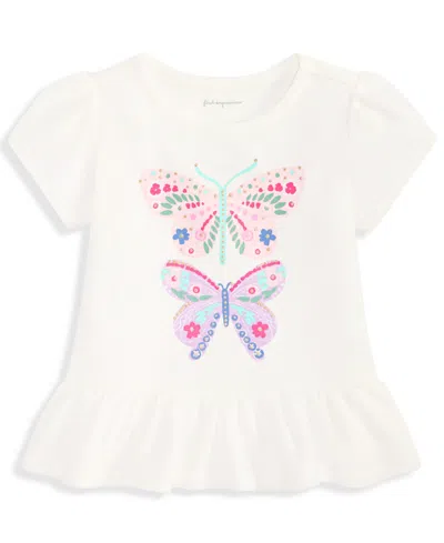 First Impressions Baby Girls Short-sleeve 3-24 Month Butterflies Graphic T-shirt, Exclusively At Macy's In White