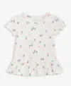 First Impressions Baby Girls Short-sleeve Heart Tulip-print Rib T-shirt, Macy's Exclusive In White