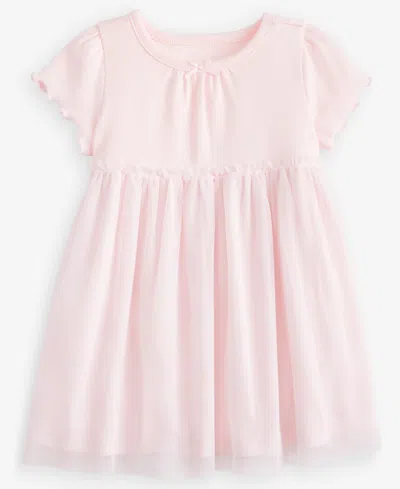 First Impressions Baby Girls' Short-sleeve Tulle-skirt Dress, Macy's Exclusive In Pink