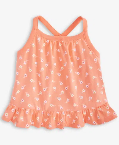 First Impressions Baby Girls Simple Floral-print Peplum Tank Top, Exclusively At Macy's