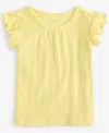 First Impressions Baby Girls Solid Flutter-sleeve Top, Exclusively At Macy's In Banana Whi