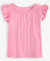 First Impressions Baby Girls Solid Flutter-sleeve Top, Exclusively At Macy's In Bubble Pin