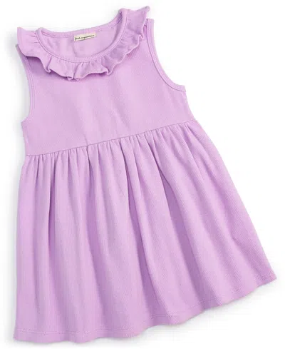 First Impressions Baby Girls Solid Waffle-knit Dress, Created For Macy's In Lavender Rose