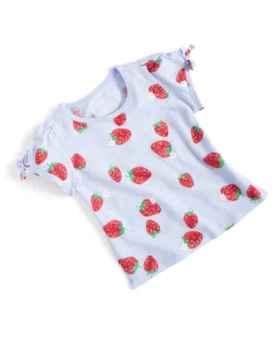 First Impressions Baby Girls Strawberry Garden T-shirt, Created For Macy's In Lunar