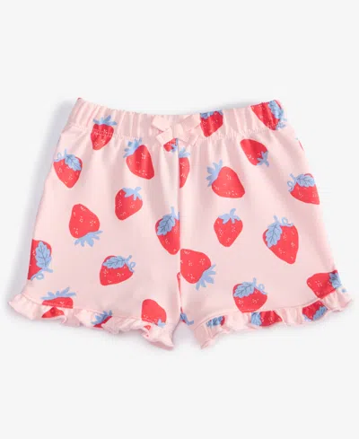 First Impressions Baby Girls Strawberry-print Shorts, Exclusively At Macy's In Beloved Pi