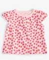First Impressions Baby Girls Strawberry-print T-shirt, Exclusively At Macy's In Beloved Pi
