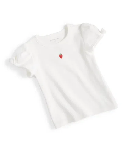 First Impressions Baby Girls Strawberry Sugar T-shirt, Created For Macy's In Angel White