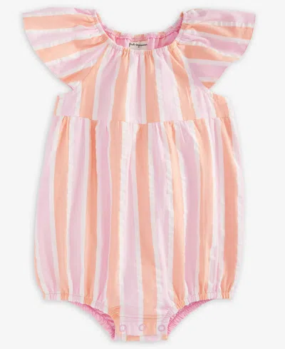 First Impressions Baby Girls Striped Seersucker Cotton Sunsuit, Exclusively At Macy's In Pink
