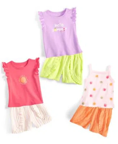 First Impressions Baby Girls T Shirts Tank Tops Shorts Created For Macys In Lavender Rose