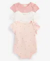 First Impressions Baby Girls Tiny Dancer Bodysuits, 3 Pack, Created For Macy's In Angel White