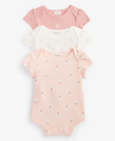 First Impressions Baby Girls Tiny Dancer Bodysuits, 3 Pack, Created For Macy's In Angel White