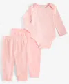 First Impressions Baby Girls Tiny Dancer Ruffled Bodysuit & Pants, 2 Piece Set, Created For Macy's In Soft Shell