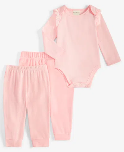First Impressions Baby Girls Tiny Dancer Ruffled Bodysuit & Pants, 2 Piece Set, Created For Macy's In Soft Shell