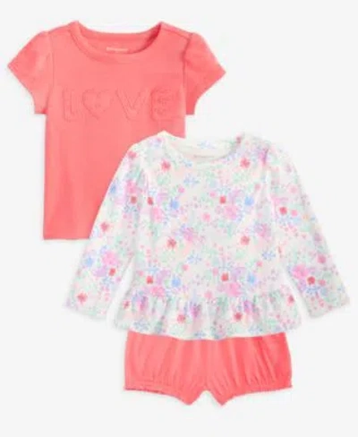 First Impressions Baby Girls Toddler 2t 4t Love Top Floral Top Ruffled Bubble Shorts Macys Exclusive In Multi
