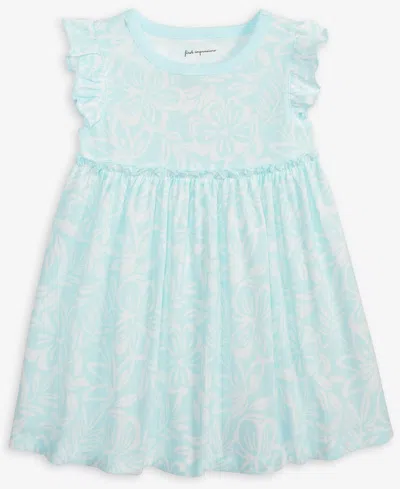 First Impressions Baby Girls Tonal Tropical-print Flutter-sleeve Dress, Exclusively At Macy's
