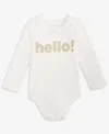 First Impressions Baby Hello Long-sleeve Bodysuit, Macy's Exclusive In White