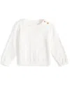 First Impressions Baby Pointelle Sweater, Created For Macy's In Angel White
