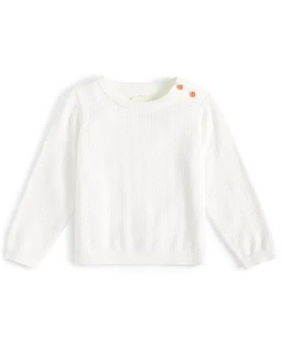 First Impressions Baby Pointelle Sweater, Created For Macy's In Angel White