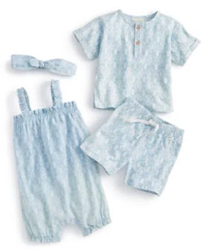 First Impressions Baby Siblings Pineapple Collection Created For Macys In Lt Wsh Chambray