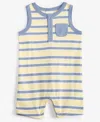 First Impressions Baby Boys Striped Sunsuit, Created For Macy's In Pale Banan