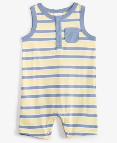 First Impressions Baby Boys Striped Sunsuit, Created For Macy's In Pale Banan
