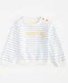 First Impressions Baby Sunny Day Striped Cotton Sweater, Exclusively At Macy's In Angel Whit