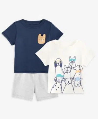 First Impressions Baby Toddler Boys Bear Pocket Tee Stylish Pups Tee Solid Shorts Macys Exclusive In Blue