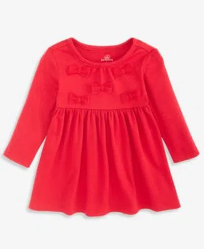 First Impressions Baby Toddler Girls Bow Long Sleeve Dress Macys Exclusive In Red
