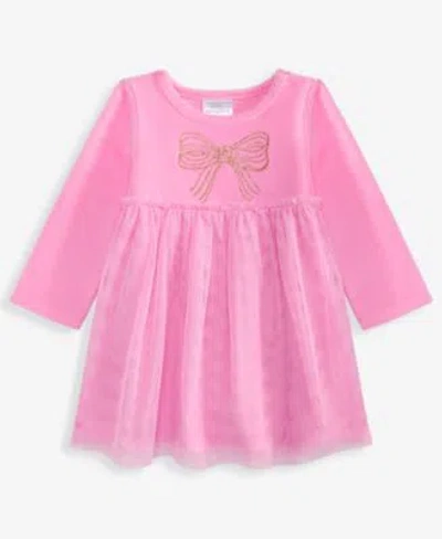 First Impressions Baby Toddler Girls Bow Velour Dress Macys Exclusive In Pink