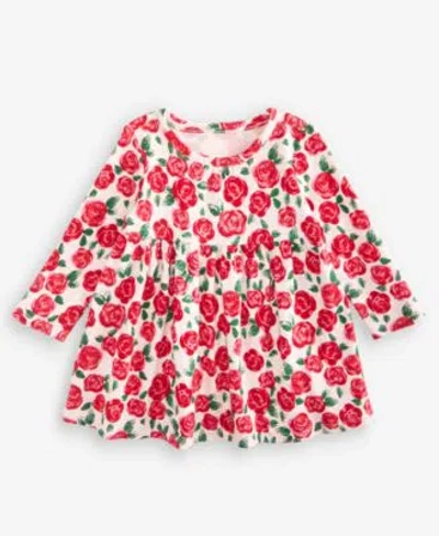 First Impressions Baby Toddler Girls Long Sleeve Cotton Rose Print Dress Macys Exclusive In Pink