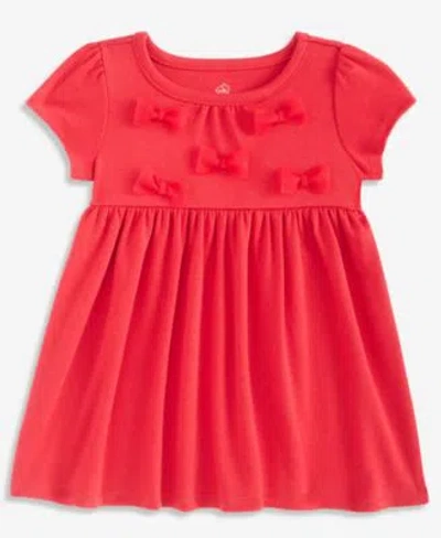 First Impressions Baby Toddler Girls Short Sleeve Bows Dress Macys Exclusive In Red