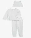 First Impressions Baby Unisex Hat, Cardigan & Pants Set, Created For Macy's In Slate Heather