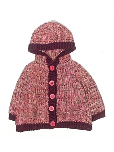 Pre-owned First Impressions Babies' Cardigan Sweater In Burgundy