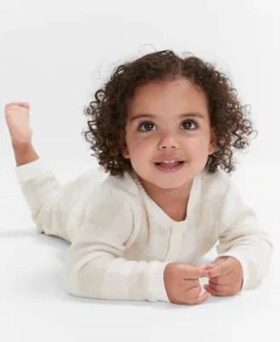 First Impressions Babies' Checkered Cardigan Pants Created For Macys In Angel White