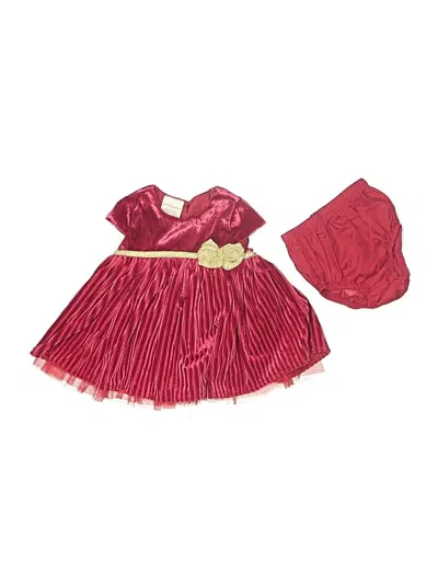 Pre-owned First Impressions Babies' Dress In Burgundy