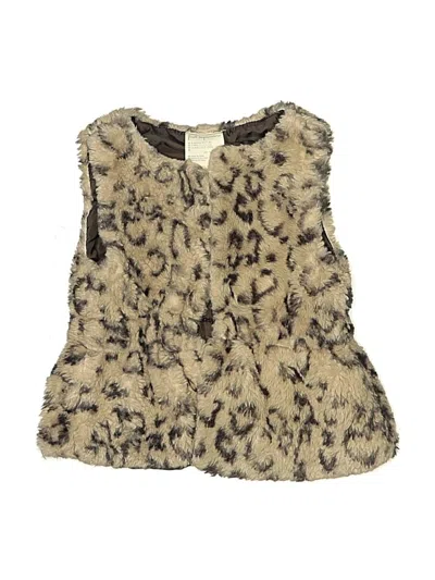 Pre-owned First Impressions Kids' Faux Fur Vest In Gold