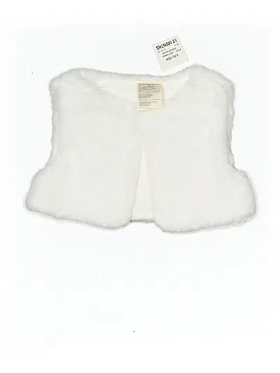 Pre-owned First Impressions Babies' Faux Fur Vest In Ivory