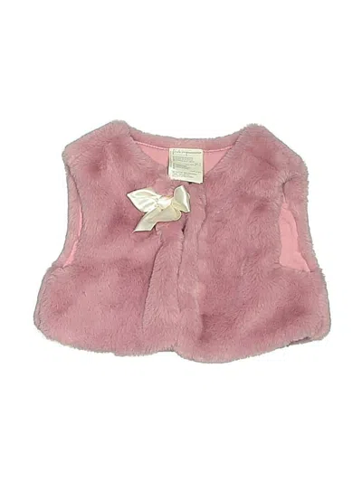 Pre-owned First Impressions Kids' Faux Fur Vest In Pink