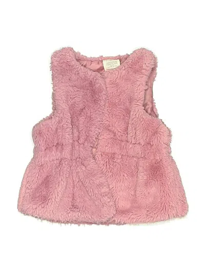 Pre-owned First Impressions Kids' Faux Fur Vest In Pink
