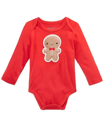 First Impressions Kids' Infant Boys Gingerbread Bodysuit In Red Pop