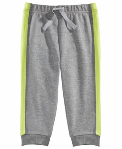 First Impressions Kids' Infant Boys Side Stripe Sporty Jogger Pants In Pewter Heather In Gray