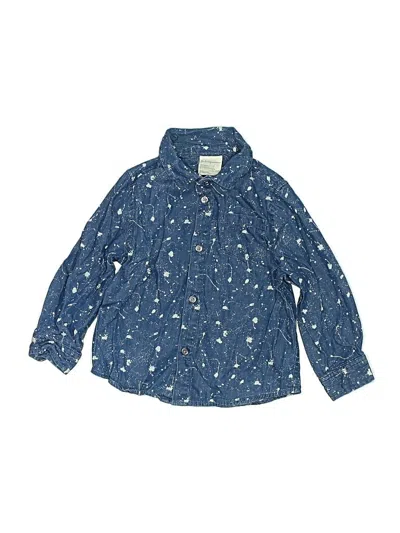Pre-owned First Impressions Kids' Long Sleeve Button Down Shirt In Blue