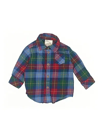 Pre-owned First Impressions Babies' Long Sleeve Button Down Shirt In Blue