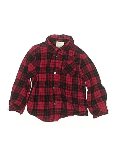 Pre-owned First Impressions Kids' Long Sleeve Button Down Shirt In Red