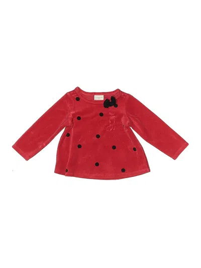 Pre-owned First Impressions Babies' Long Sleeve Top Red Square Neckline Tops