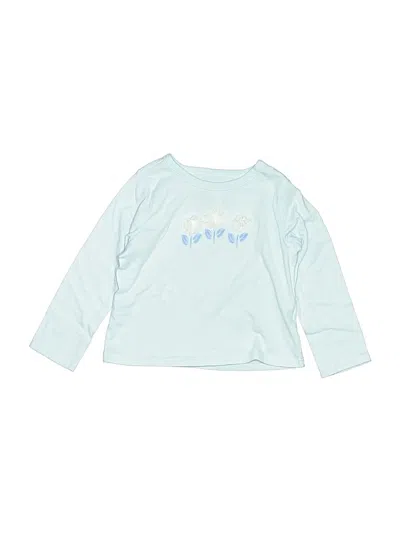 Pre-owned First Impressions Kids' Long Sleeve Top Teal Crew Neck Tops In Blue