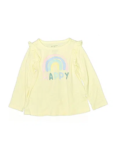 Pre-owned First Impressions Kids' Long Sleeve Top Yellow Ruffles Neckline Tops